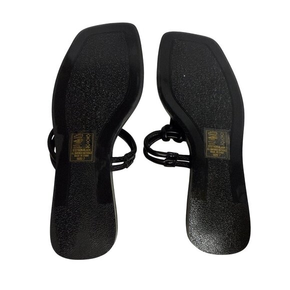 Azela Wang Stetson Women's Sandals Black Tubular Straps Knot Square Toe Size 7 - Picture 8 of 8